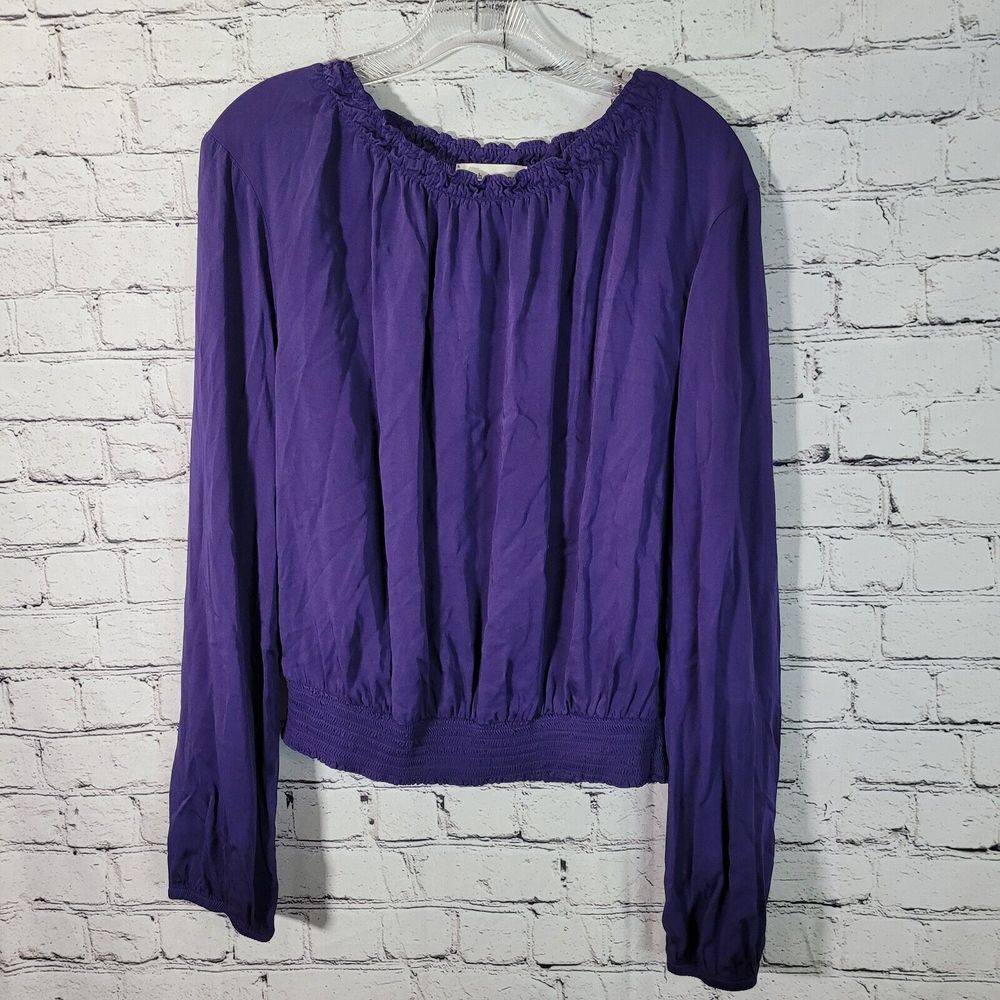 Cloth & Stone, Plum Off Shoulder Blouse, Elastic Bottom, Size‎ L
